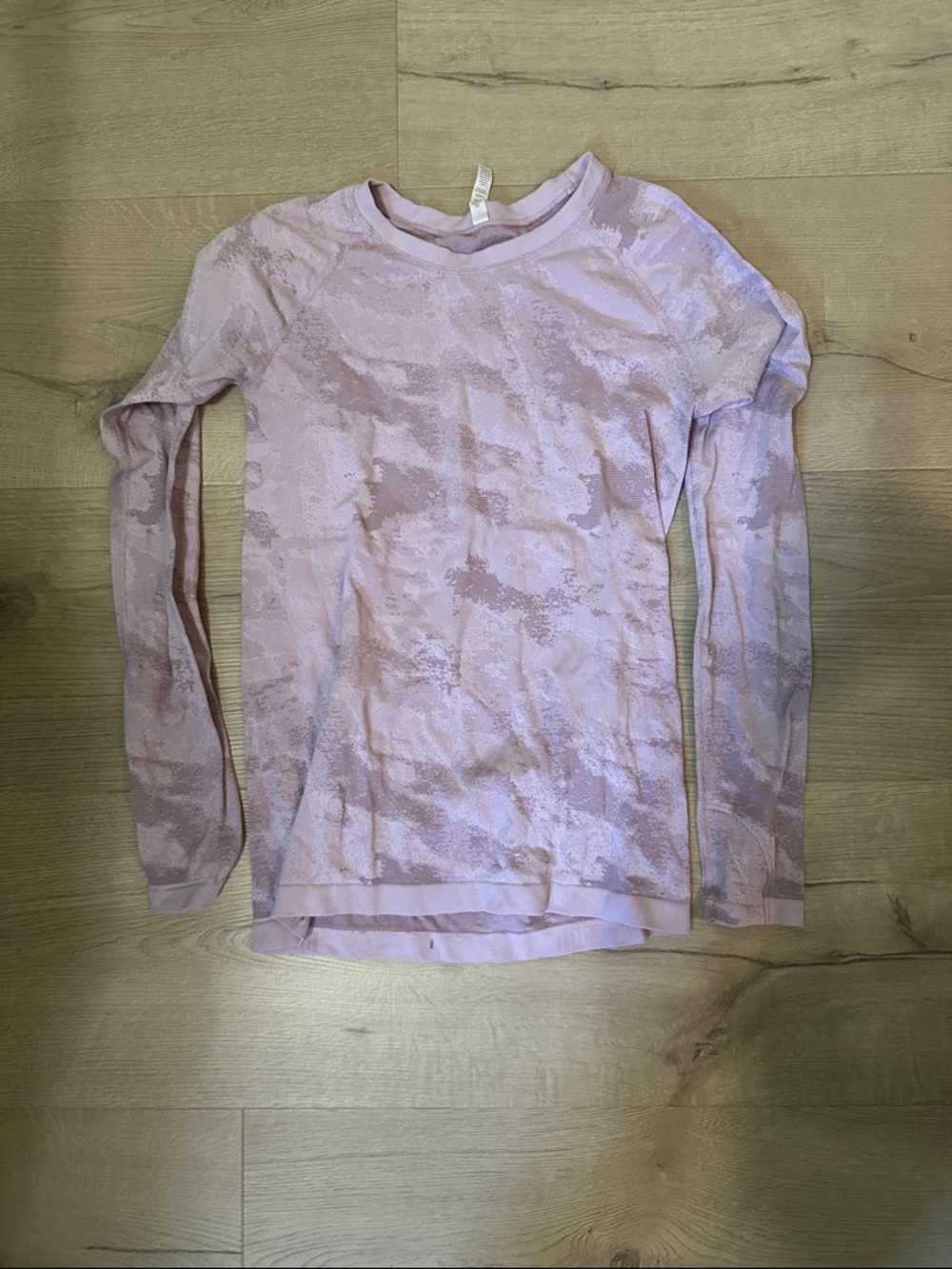 Athleta Lilac/Pale Pink Long-Sleeve Crew Top